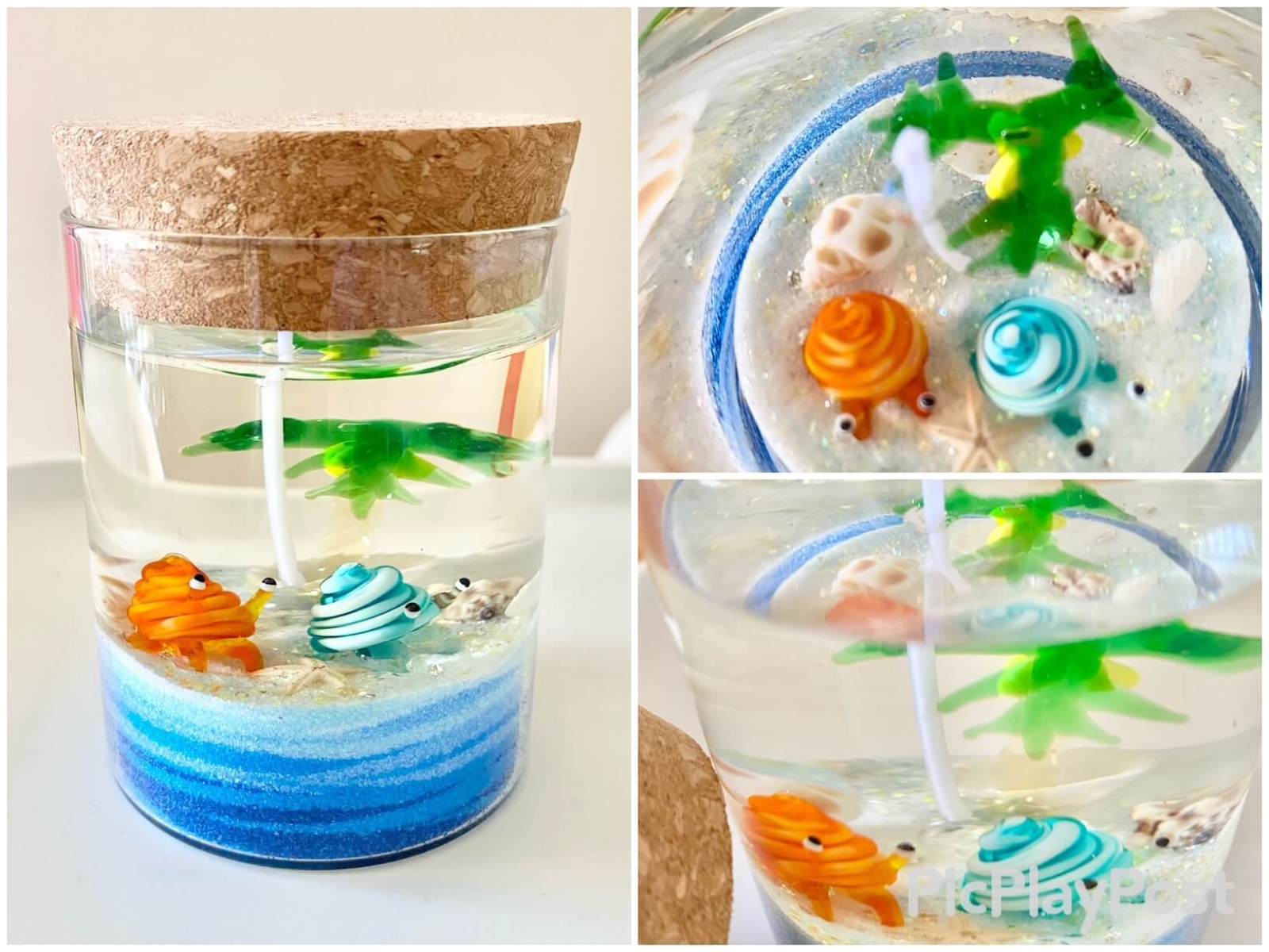 kids gel candle workshop Gold Coast with glass figurines